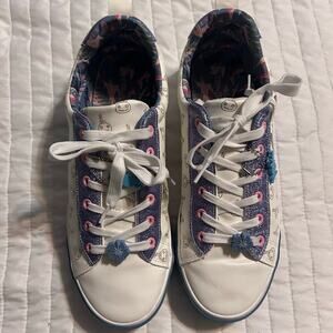 Authentic Disney Stitch Ohana Sneakers Blue Glitter Cute Print 
Casual Low Tops